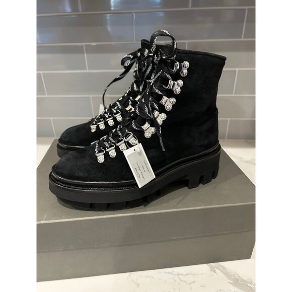 All saints Shoes - All Saints Wanda Genuine Shearling suede Combat Boot Women’s size 7